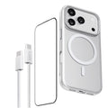 LAUT Crystal Clear Case + Prime Glass Edge + Cable (Bundle Pack) for iPhone 17/ Air / 17 Pro / 17 Pro Max